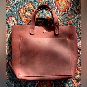Portland Leather Rich Maroon Mini Tote Purse